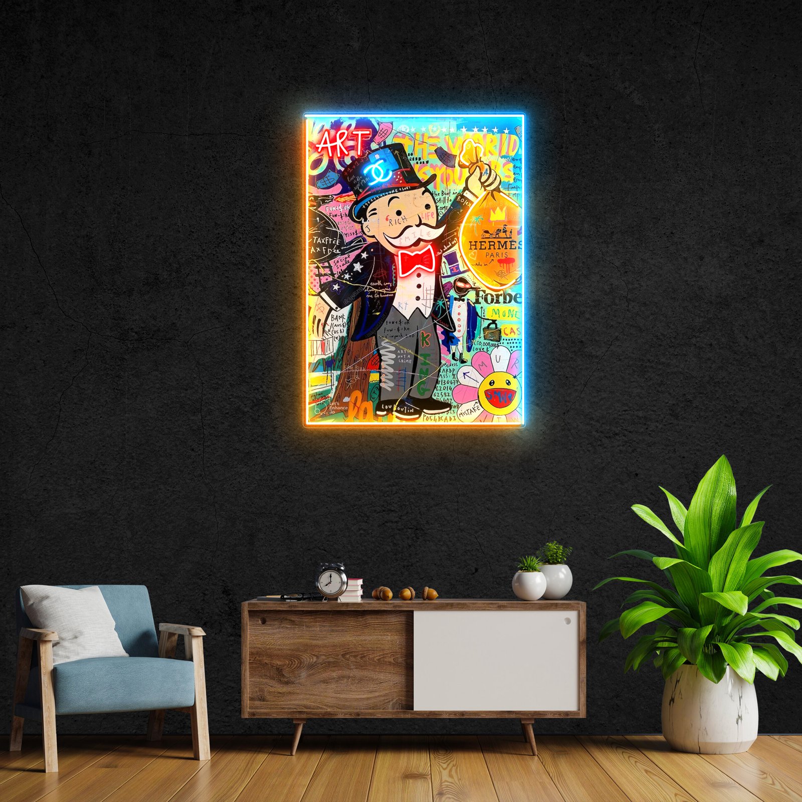 MONOPOLY PAINTING NEON POP ART