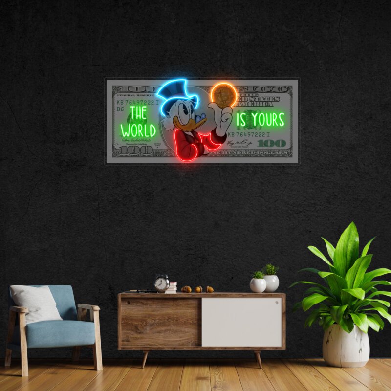 THE WORLD IS YOURS NEON POP ART