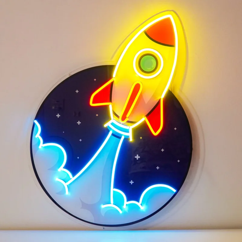 SPACE ROCKET NEON POP ART thumbnail 3