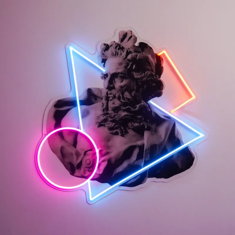 GREEK STOIC STATUE NEON POP ART thumbnail 3