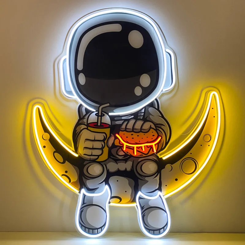 ASTRONAUT MOON NEON POP ART thumbnail 3